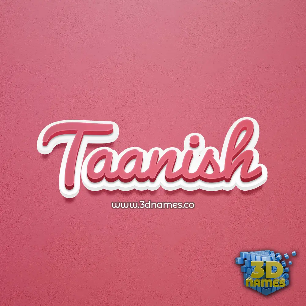 taanish in Red Scribble style - 3D name wallpaper