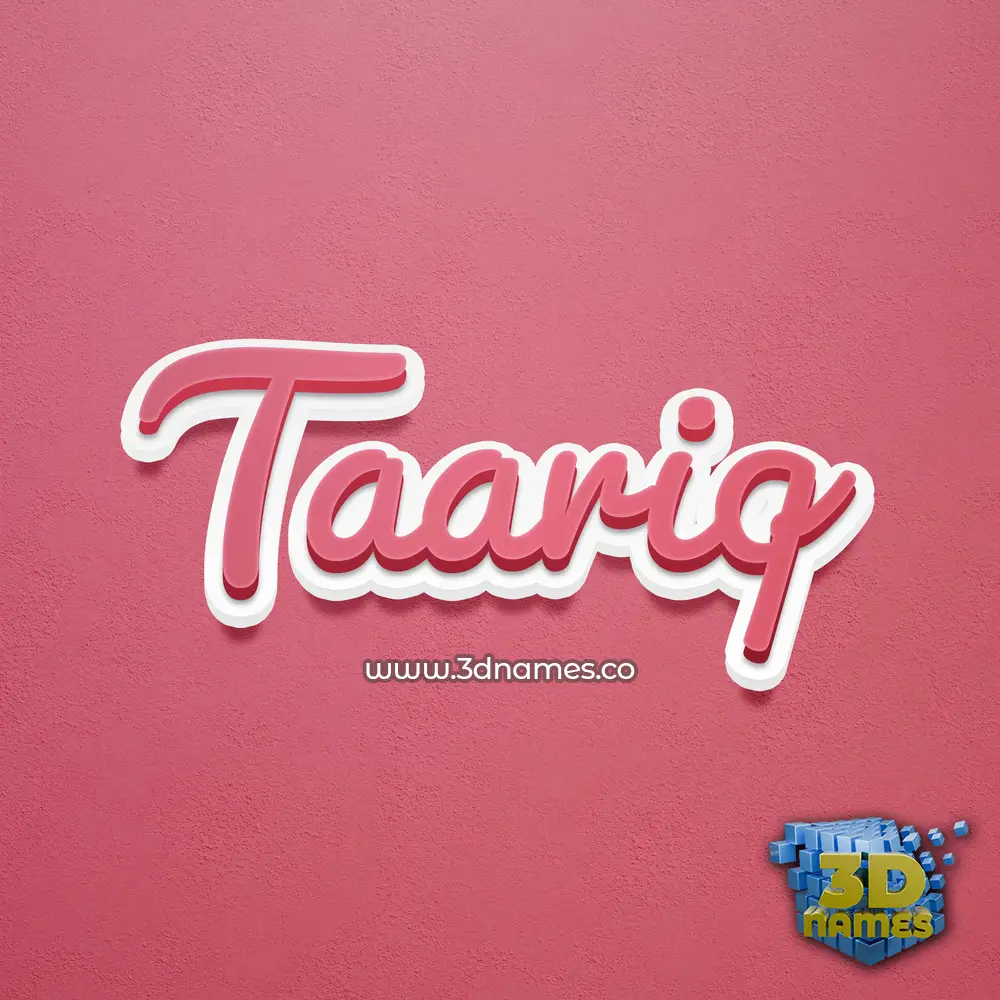 taariq in Red Scribble style - 3D name wallpaper