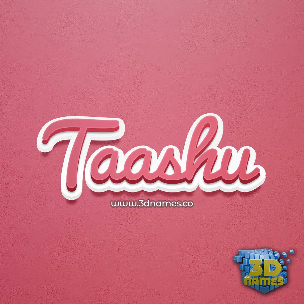 taashu in Red Scribble style - 3D name wallpaper