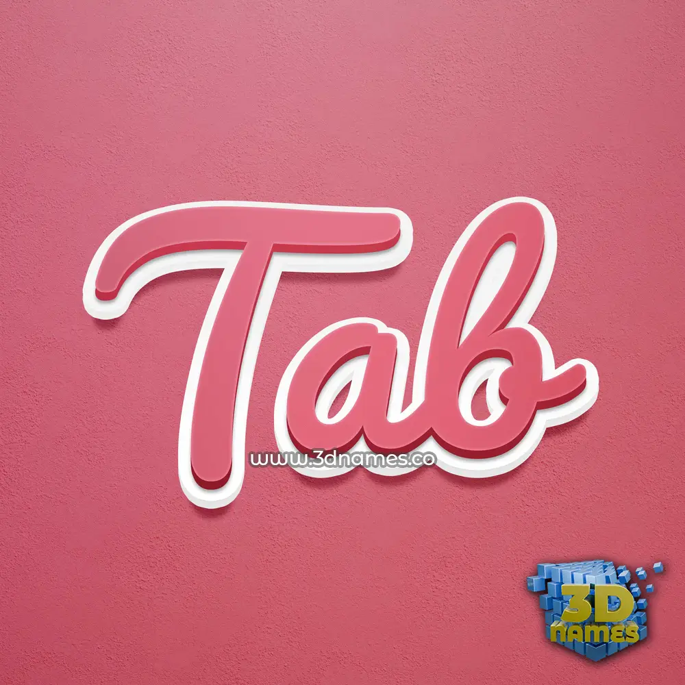 tab in Red Scribble style - 3D name wallpaper