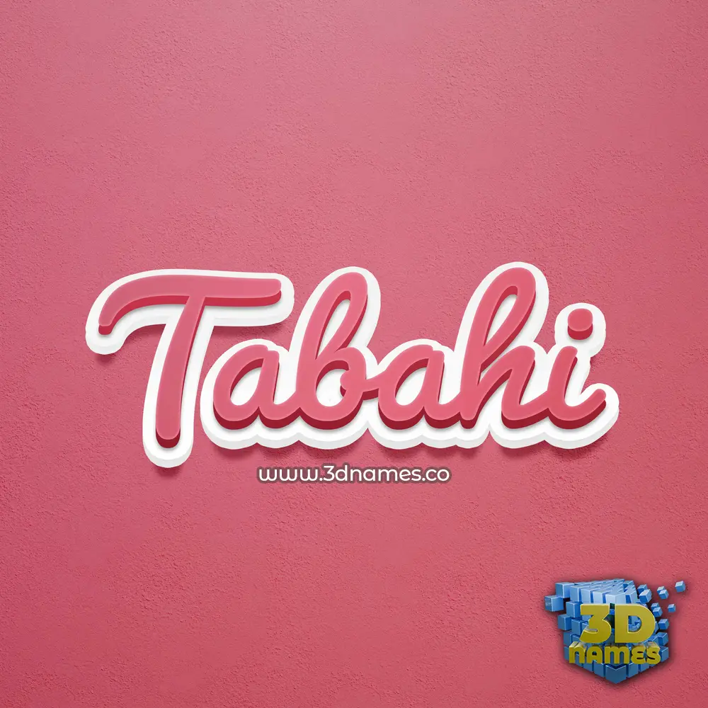 tabahi in Red Scribble style - 3D name wallpaper