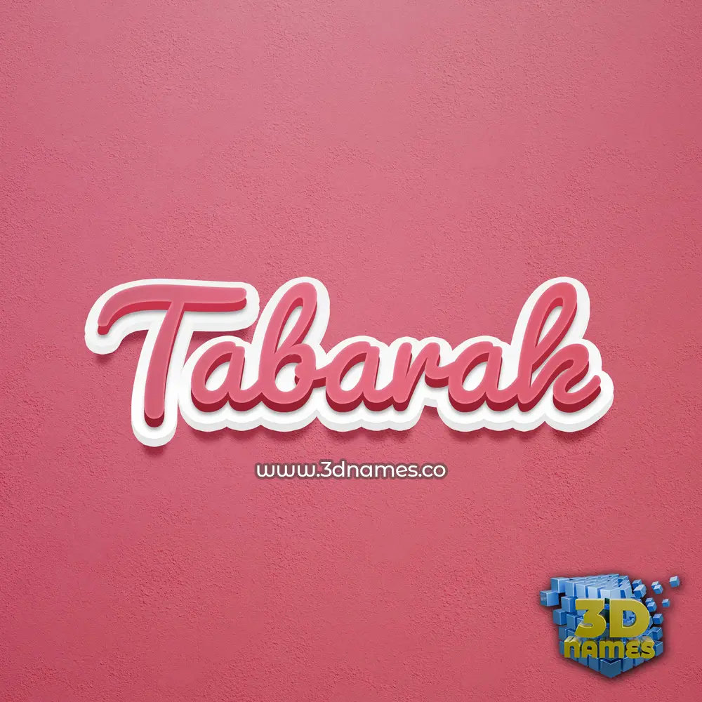 tabarak in Red Scribble style - 3D name wallpaper