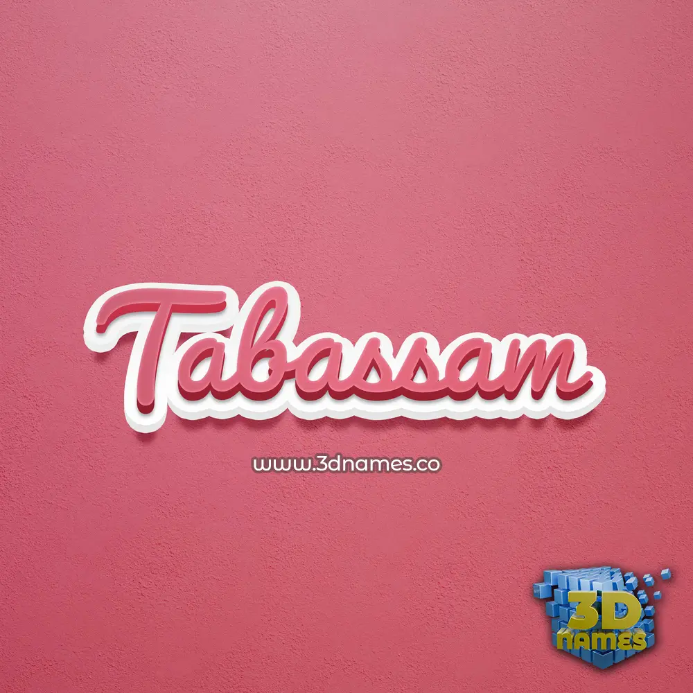 tabassam in Red Scribble style - 3D name wallpaper