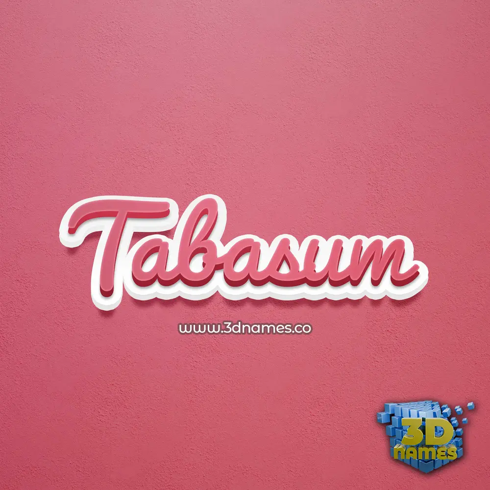tabasum in Red Scribble style - 3D name wallpaper