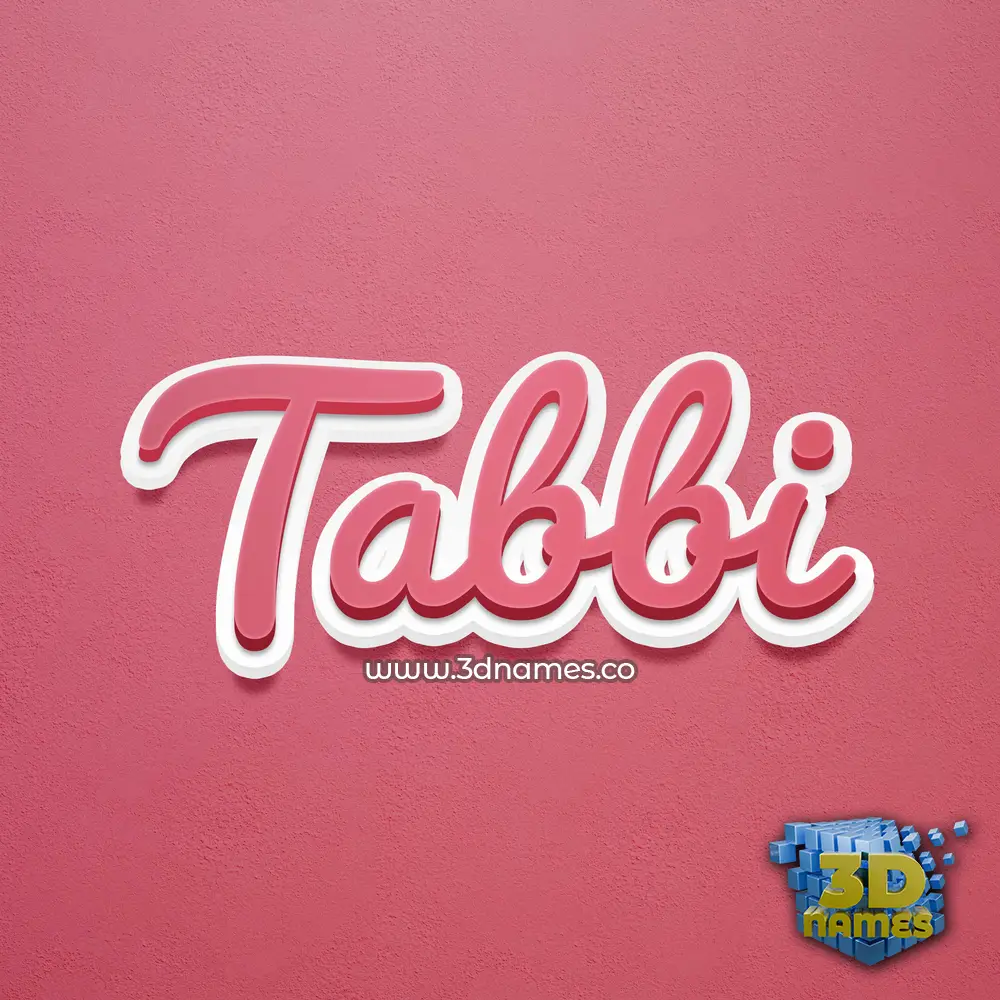 tabbi in Red Scribble style - 3D name wallpaper