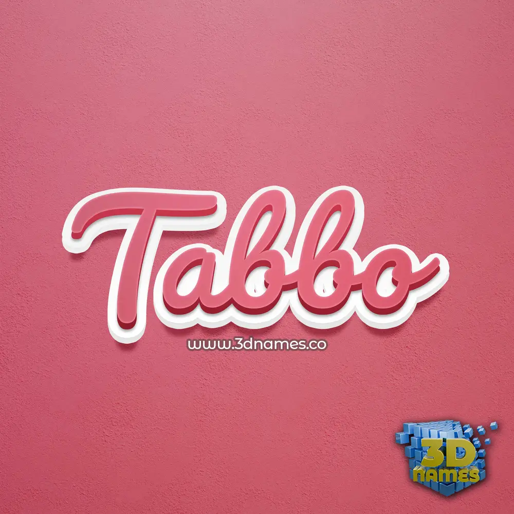 tabbo in Red Scribble style - 3D name wallpaper
