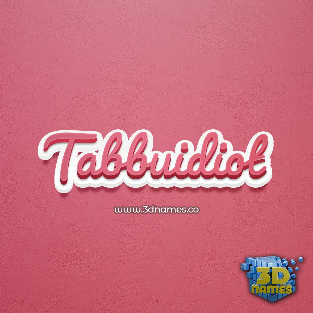 tabbuidiot in Red Scribble style - 3D name wallpaper