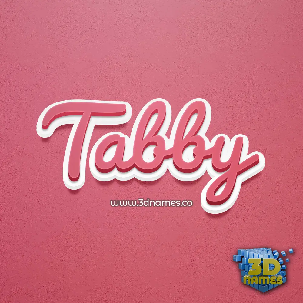 tabby in Red Scribble style - 3D name wallpaper