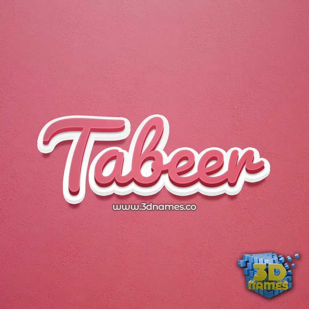 tabeer in Red Scribble style - 3D name wallpaper