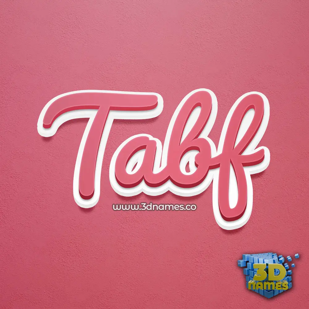 tabf in Red Scribble style - 3D name wallpaper