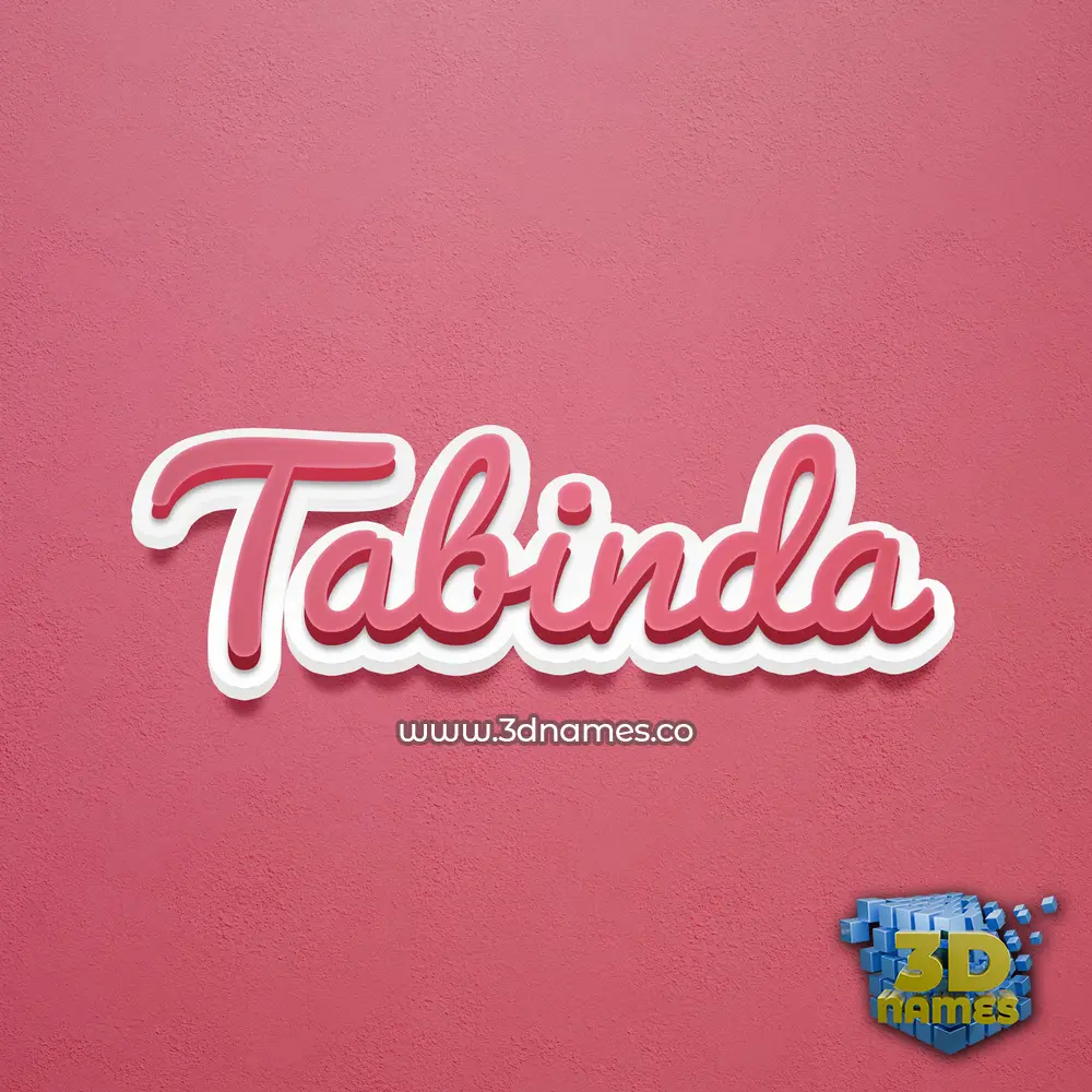tabinda in Red Scribble style - 3D name wallpaper