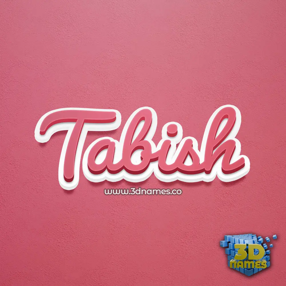 tabish in Red Scribble style - 3D name wallpaper