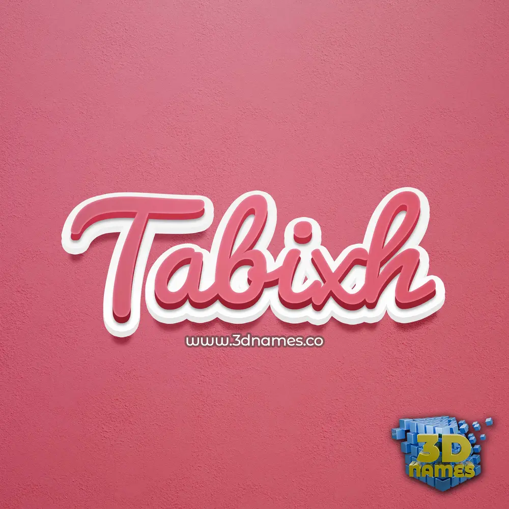 tabixh in Red Scribble style - 3D name wallpaper