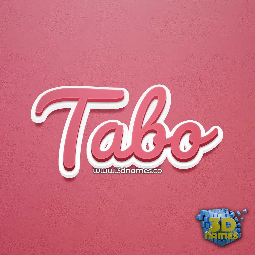 tabo in Red Scribble style - 3D name wallpaper
