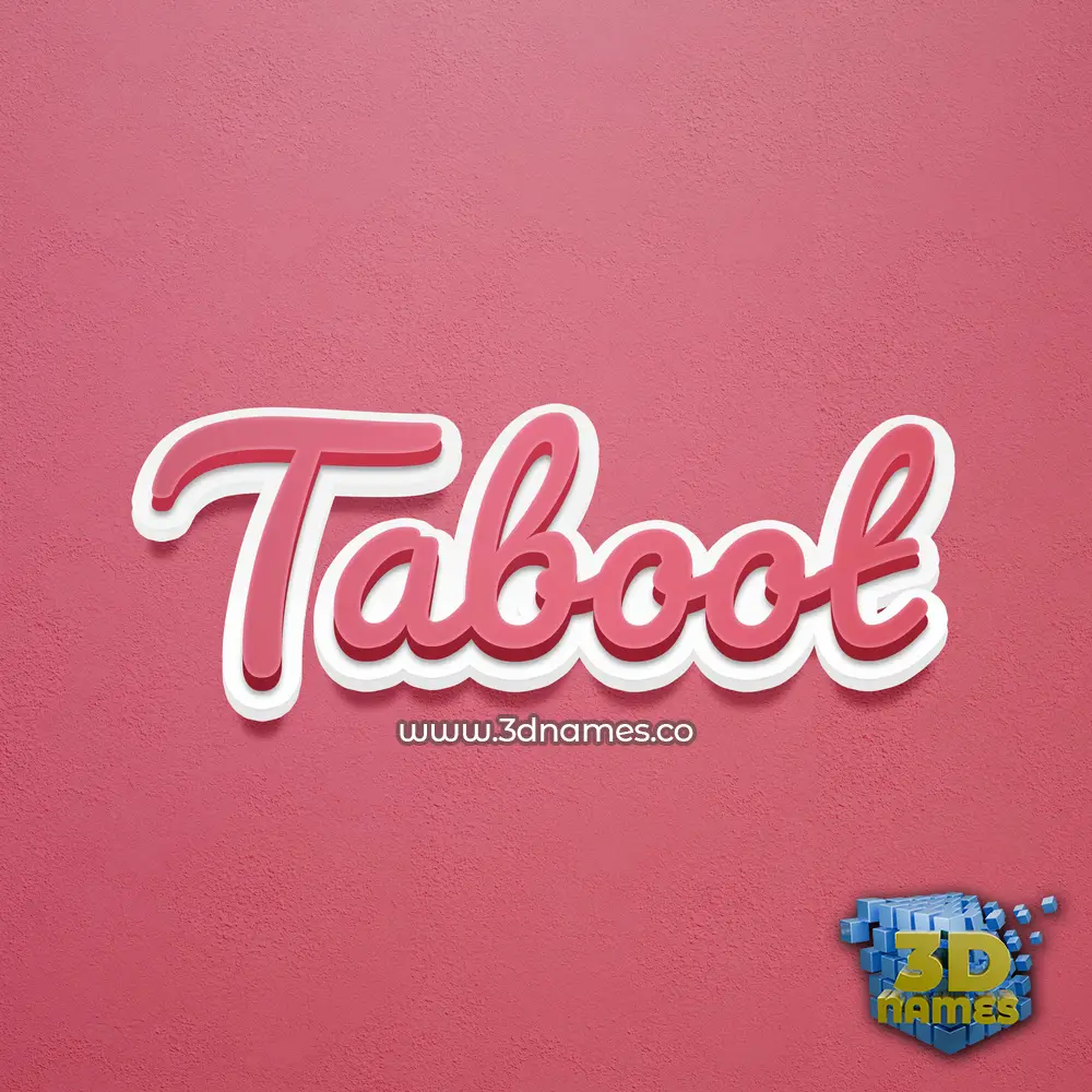 taboot in Red Scribble style - 3D name wallpaper