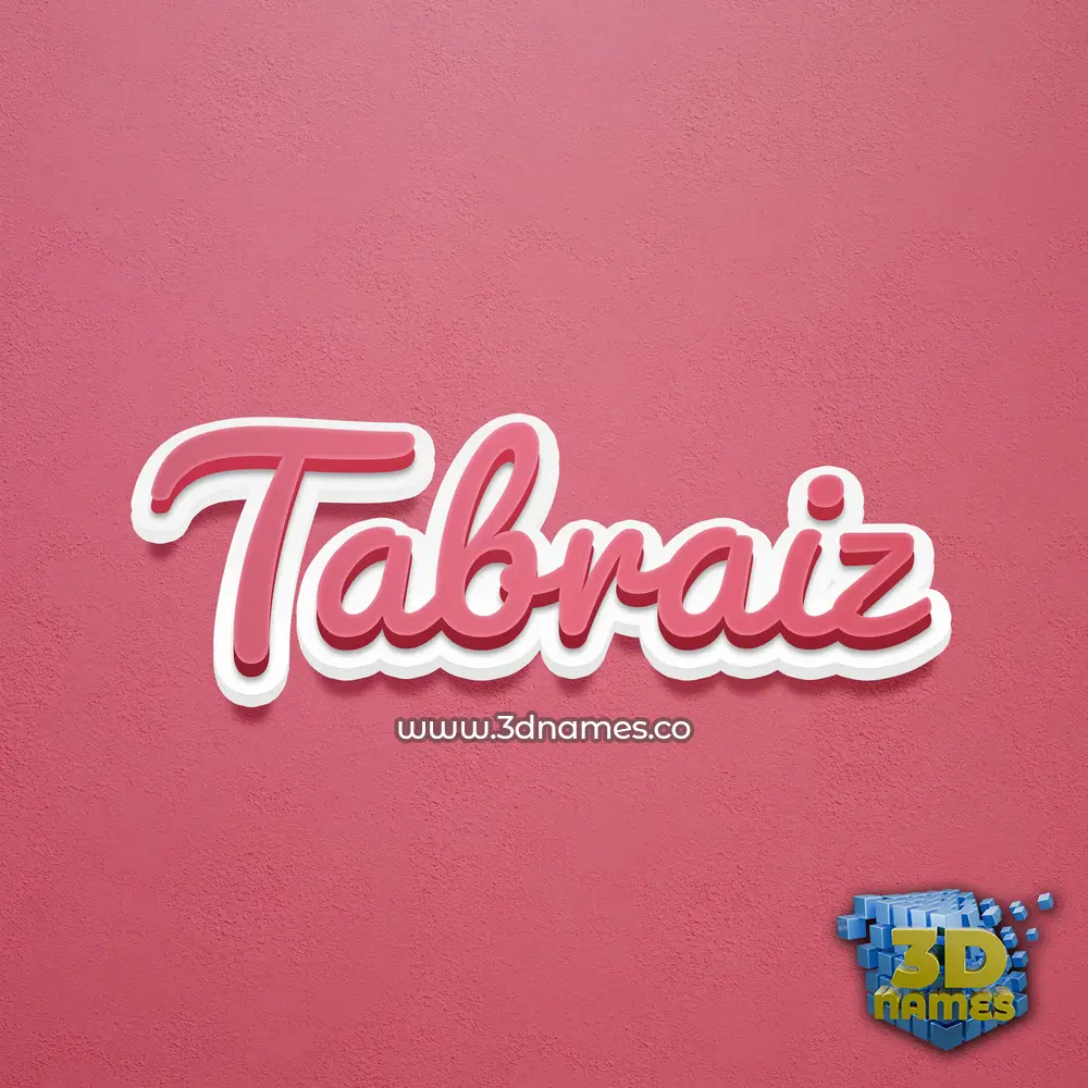 tabraiz in Red Scribble style - 3D name wallpaper