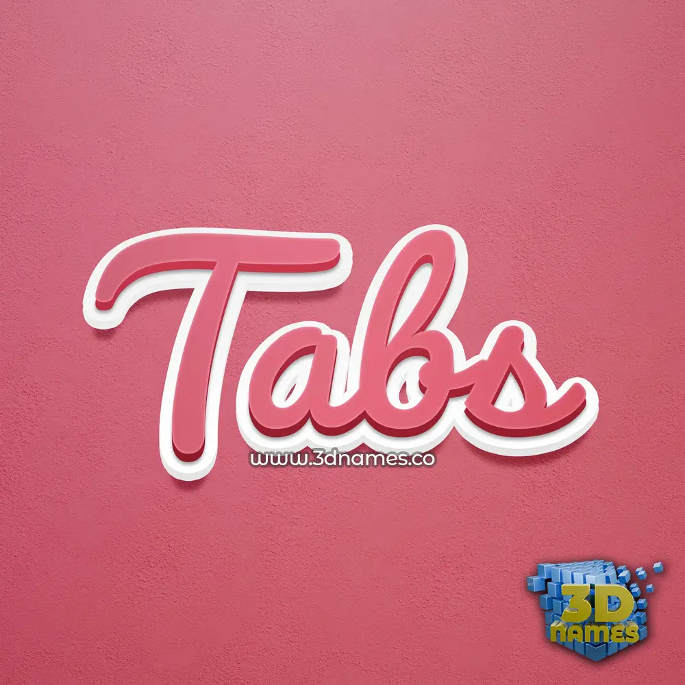 tabs in Red Scribble style - 3D name wallpaper