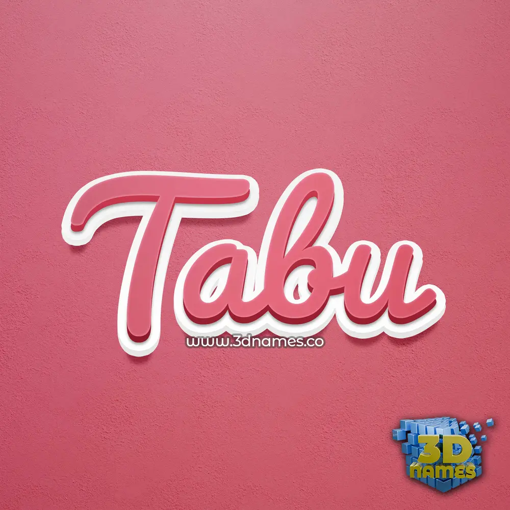 tabu in Red Scribble style - 3D name wallpaper