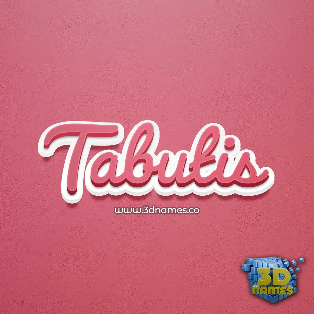 tabutis in Red Scribble style - 3D name wallpaper