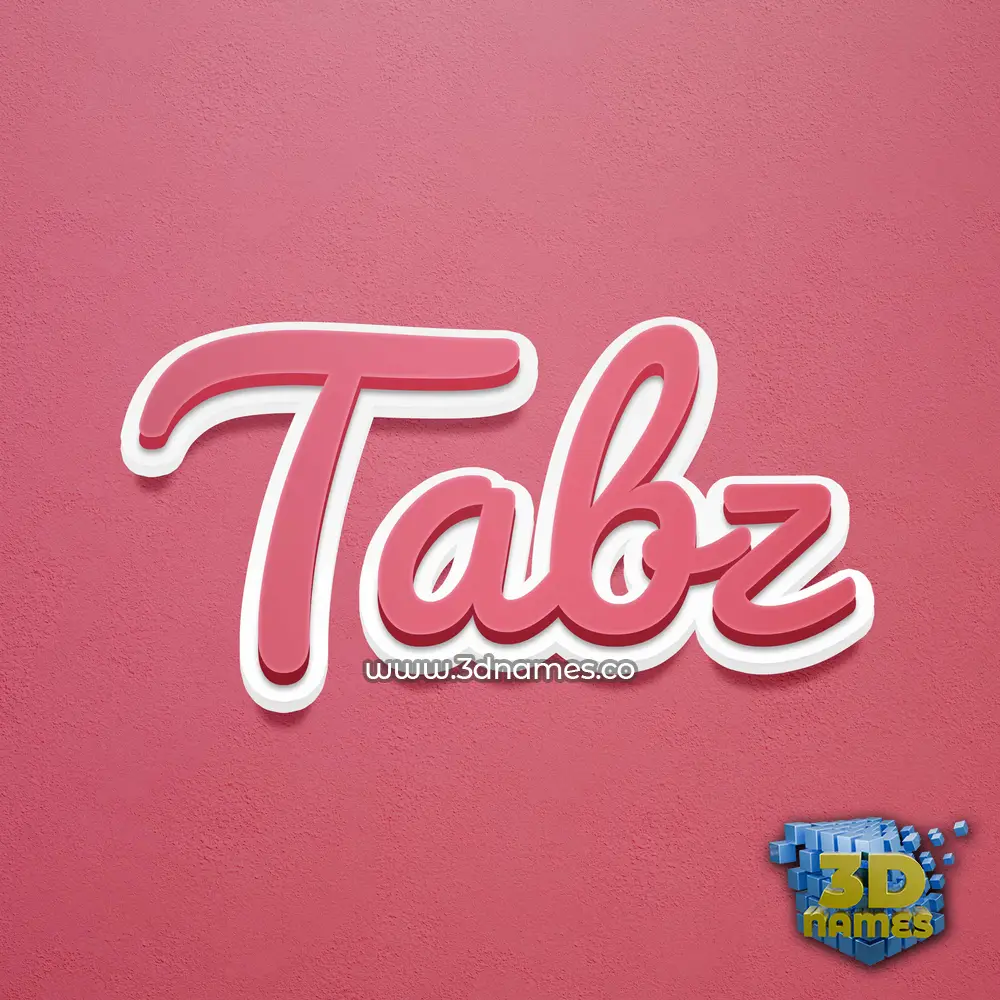 tabz in Red Scribble style - 3D name wallpaper
