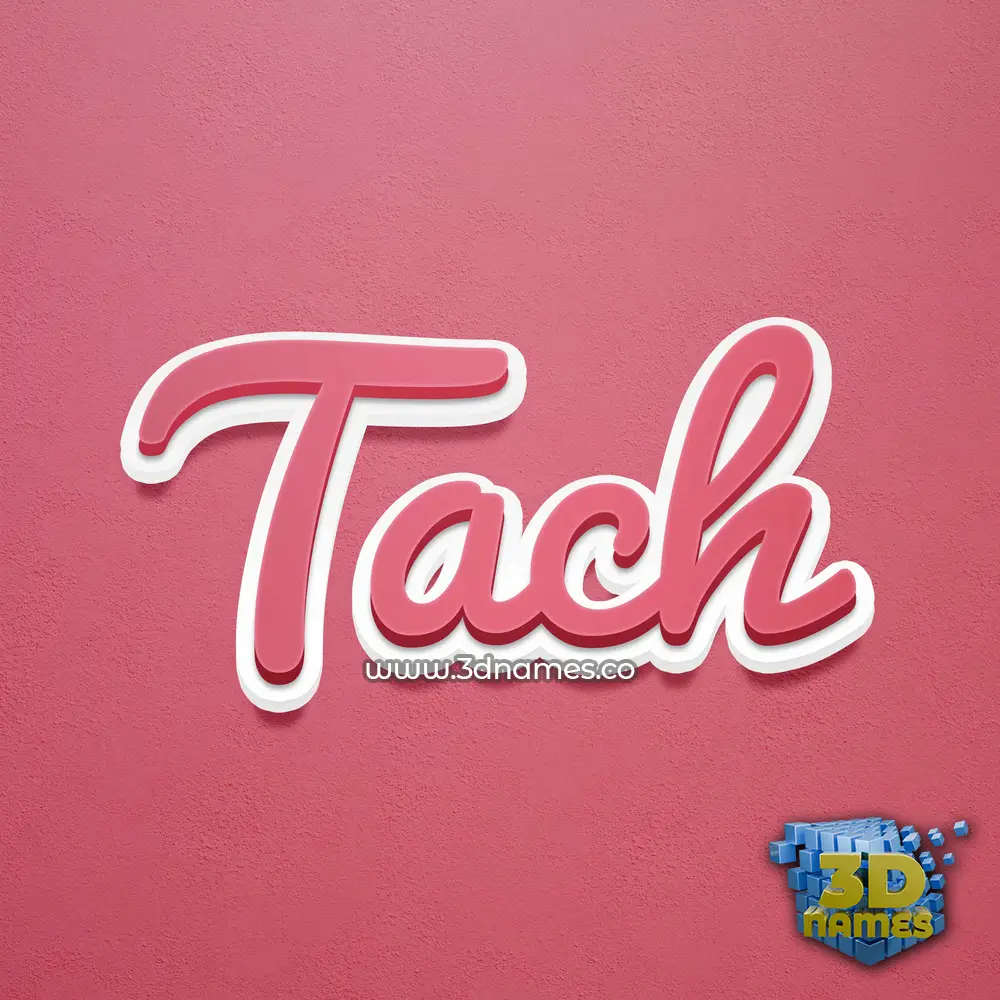 tach in Red Scribble style - 3D name wallpaper