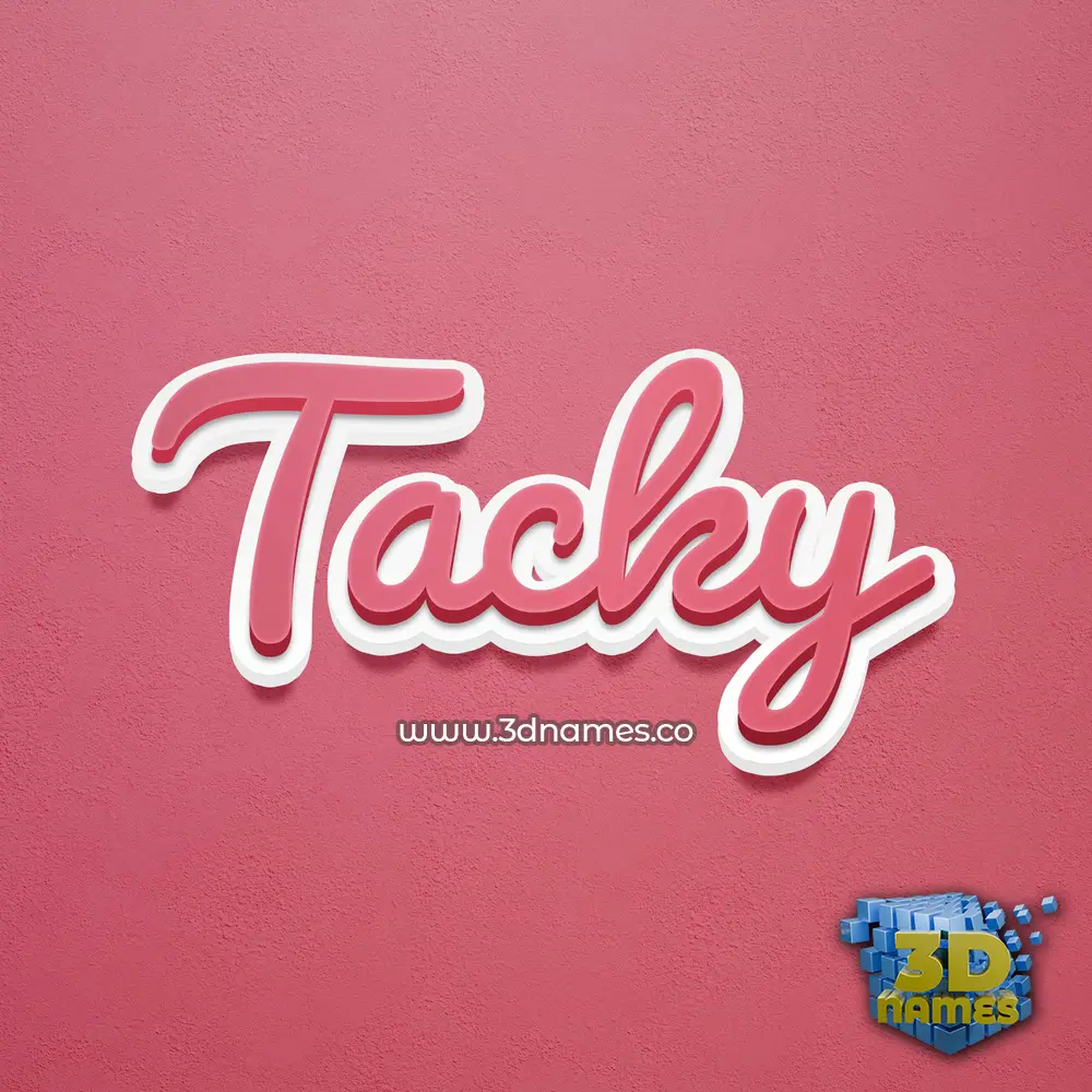 tacky in Red Scribble style - 3D name wallpaper