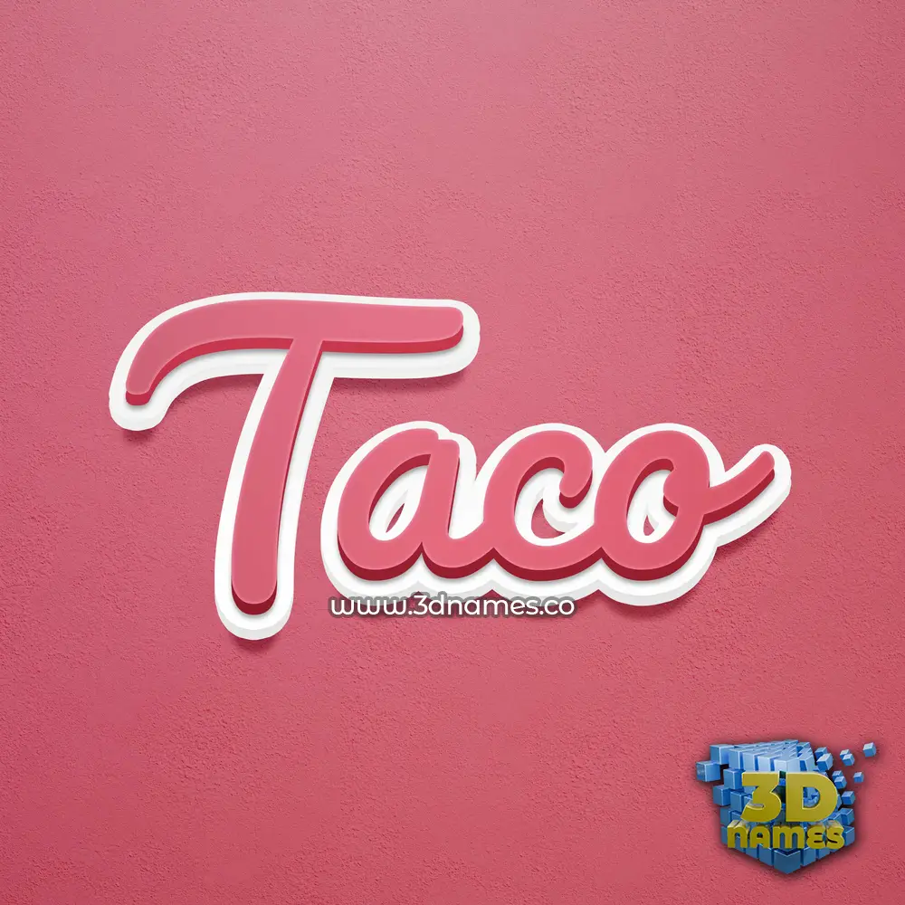taco in Red Scribble style - 3D name wallpaper