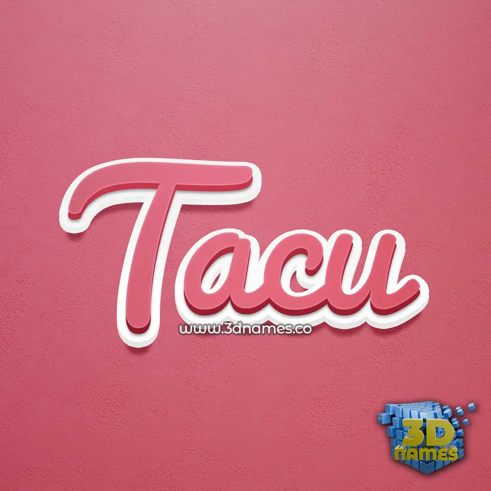 tacu in Red Scribble style - 3D name wallpaper