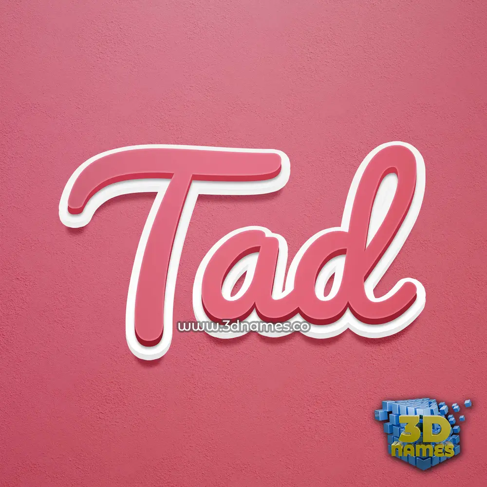 tad in Red Scribble style - 3D name wallpaper