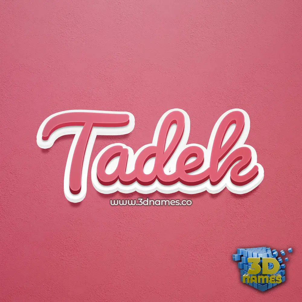 tadek in Red Scribble style - 3D name wallpaper