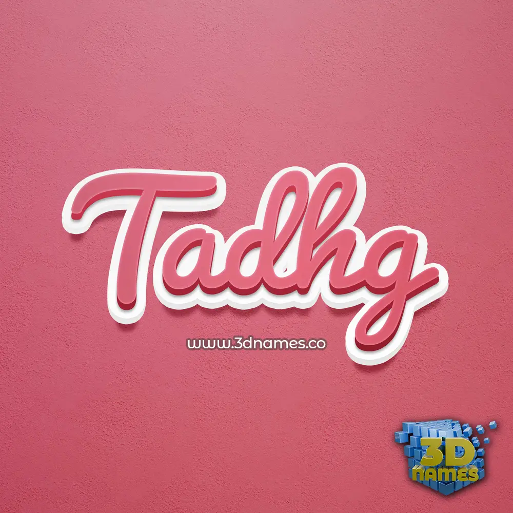 tadhg in Red Scribble style - 3D name wallpaper