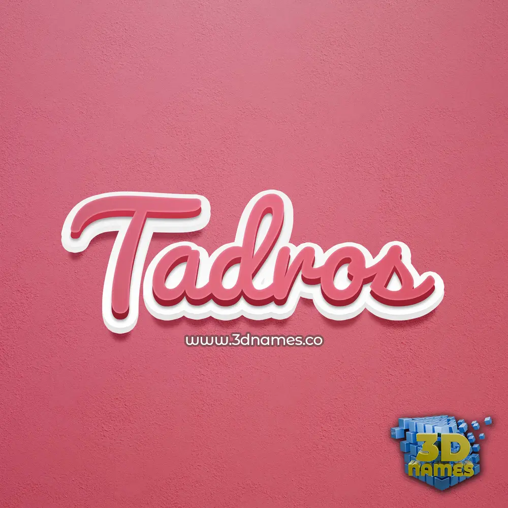 tadros in Red Scribble style - 3D name wallpaper