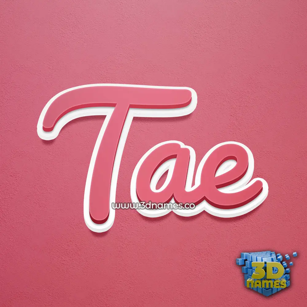 tae in Red Scribble style - 3D name wallpaper