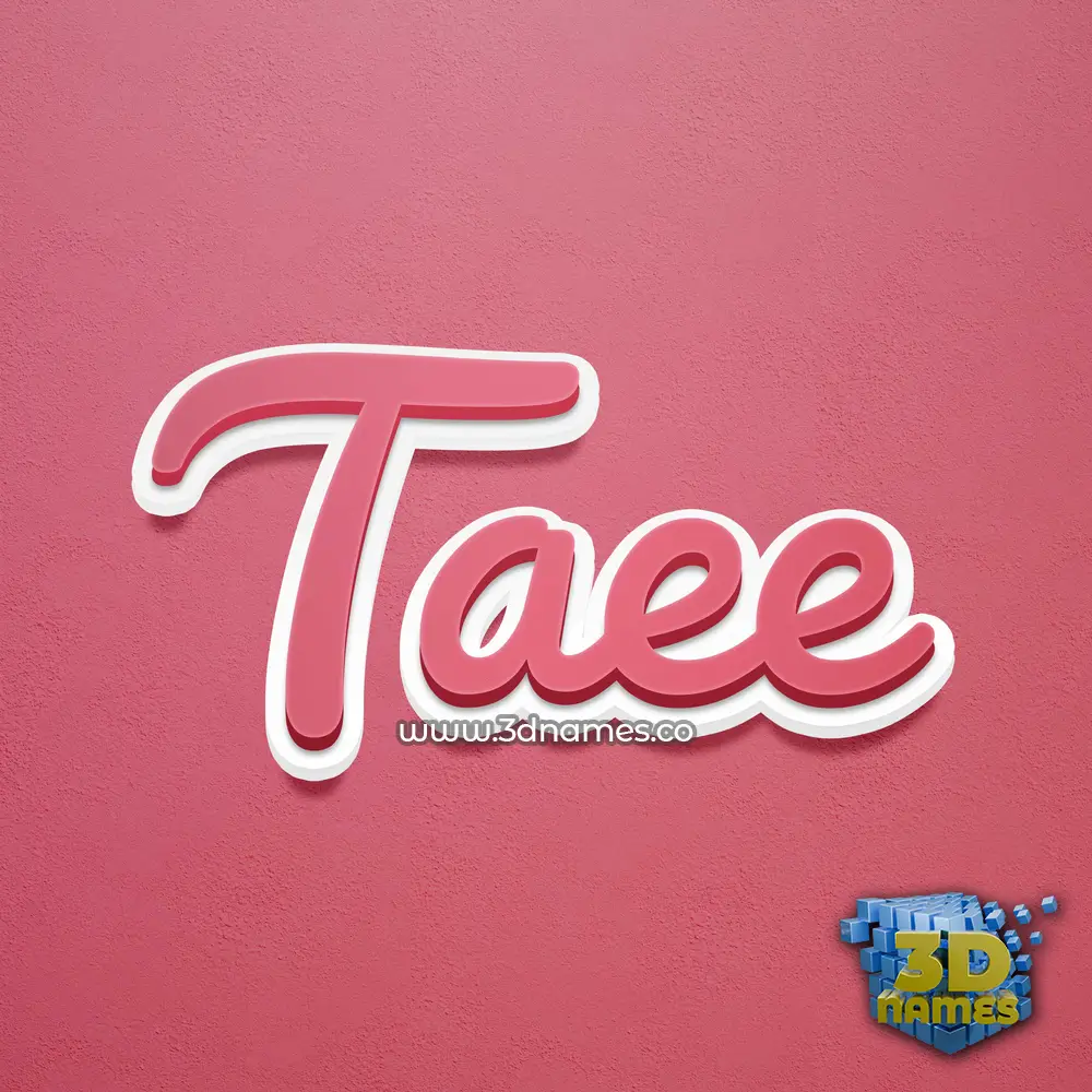 taee in Red Scribble style - 3D name wallpaper