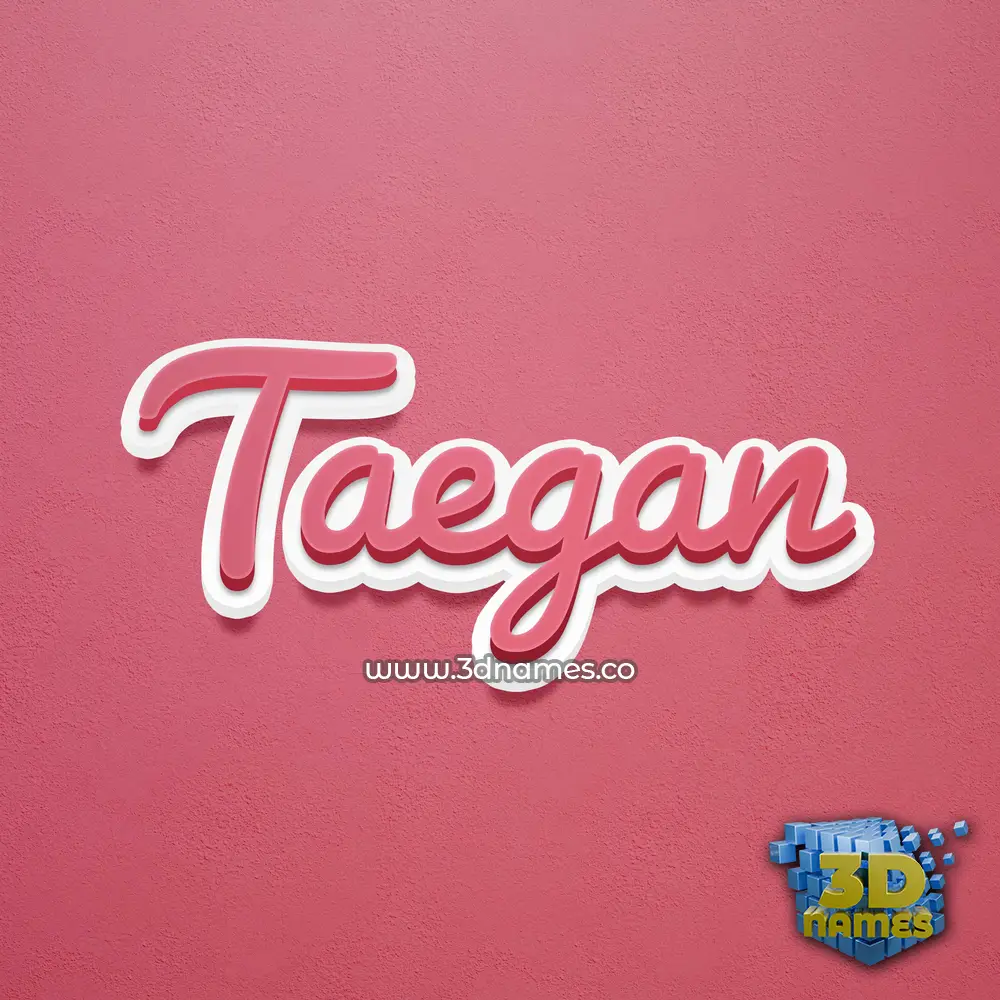 taegan in Red Scribble style - 3D name wallpaper