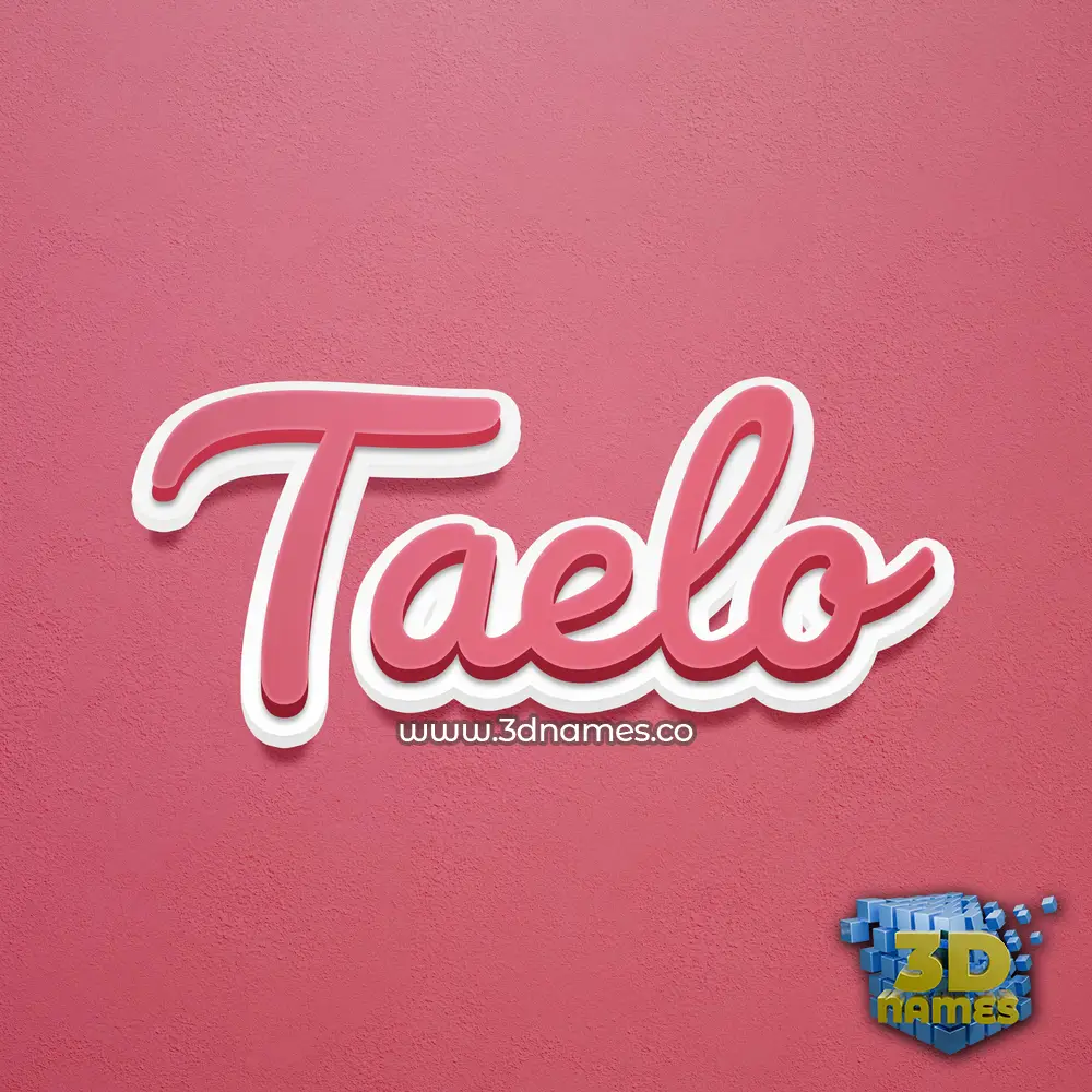 taelo in Red Scribble style - 3D name wallpaper