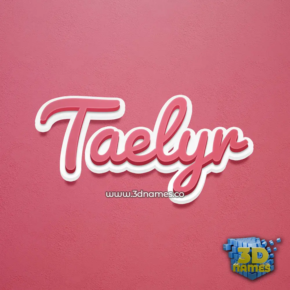taelyr in Red Scribble style - 3D name wallpaper