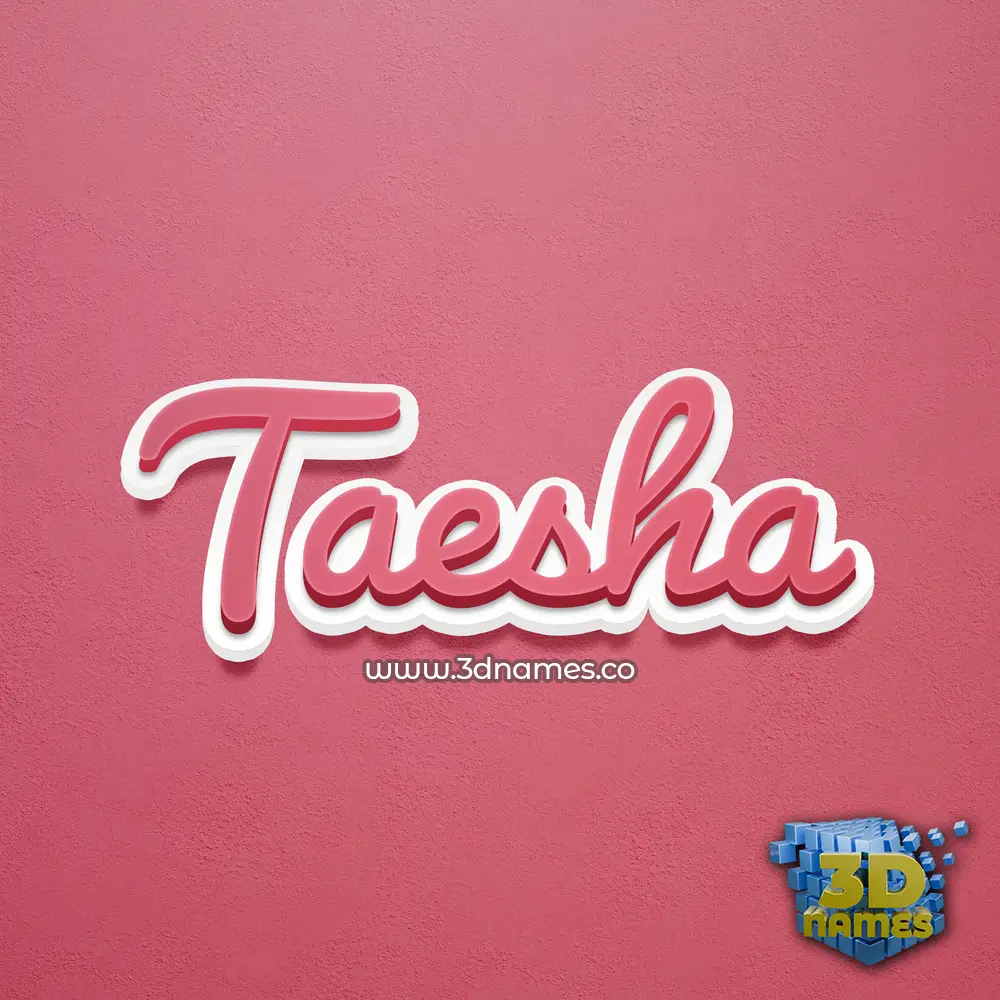 taesha in Red Scribble style - 3D name wallpaper