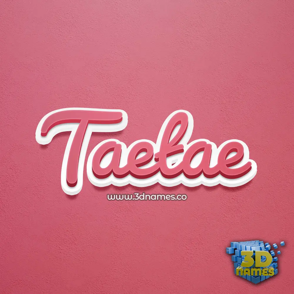 taetae in Red Scribble style - 3D name wallpaper