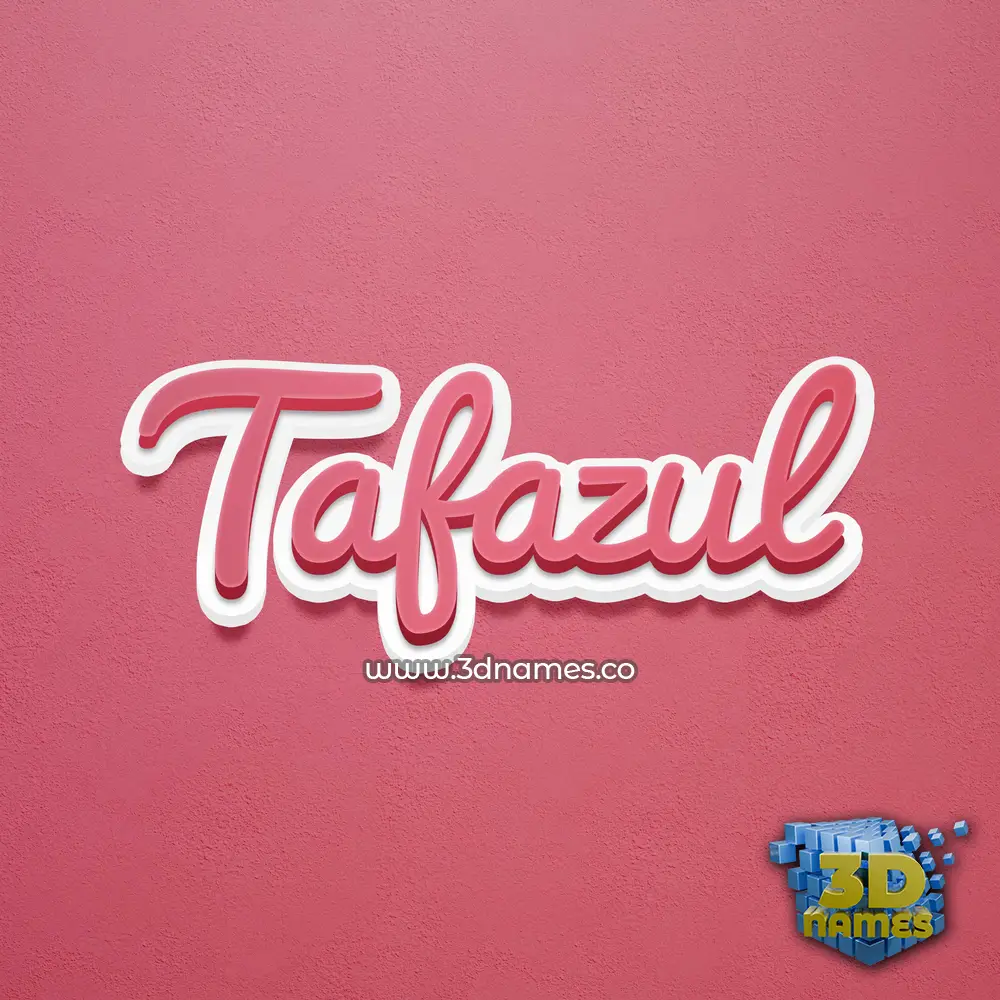 tafazul in Red Scribble style - 3D name wallpaper