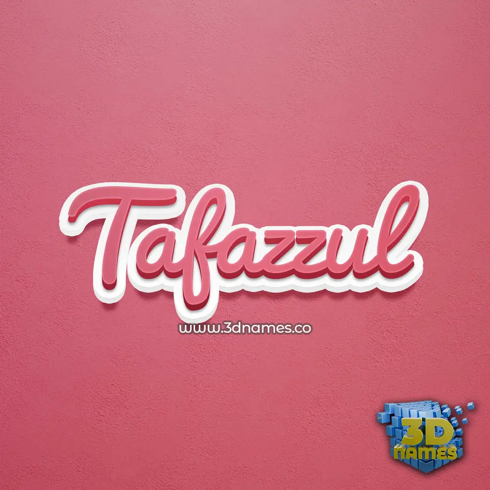 tafazzul in Red Scribble style - 3D name wallpaper