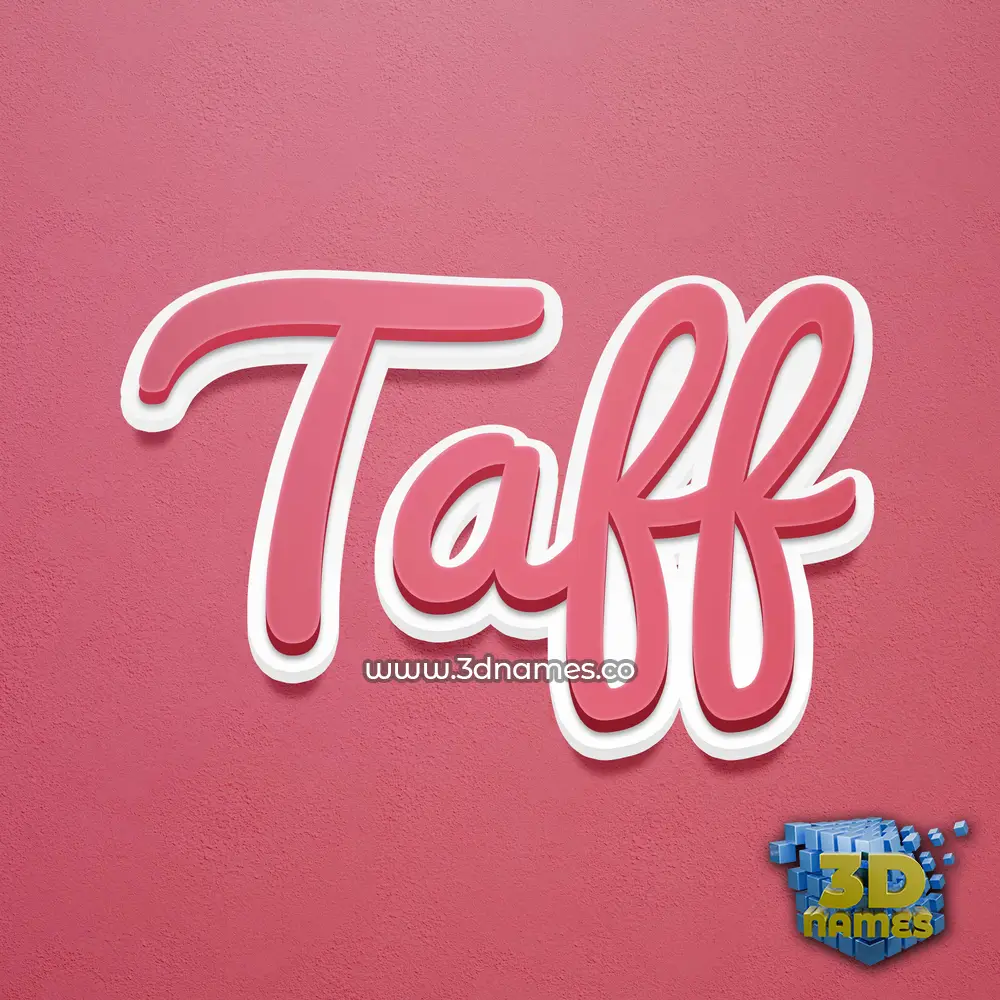 taff in Red Scribble style - 3D name wallpaper