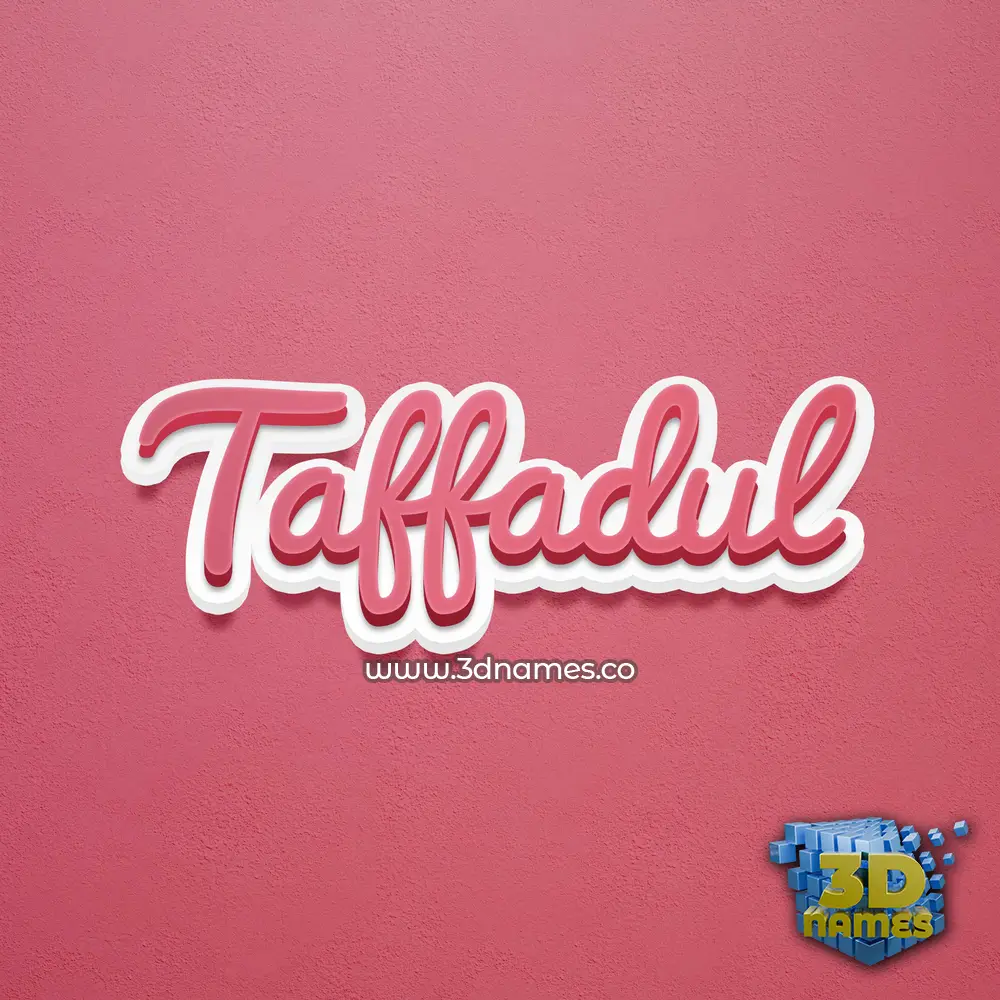taffadul in Red Scribble style - 3D name wallpaper