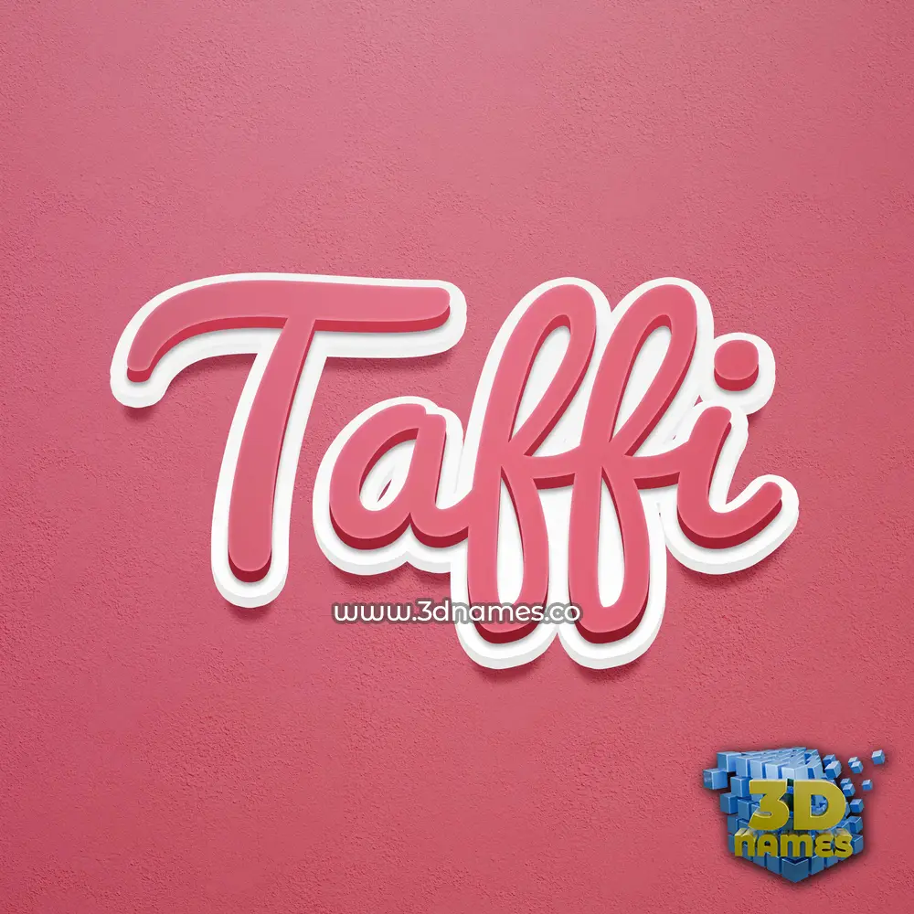 taffi in Red Scribble style - 3D name wallpaper