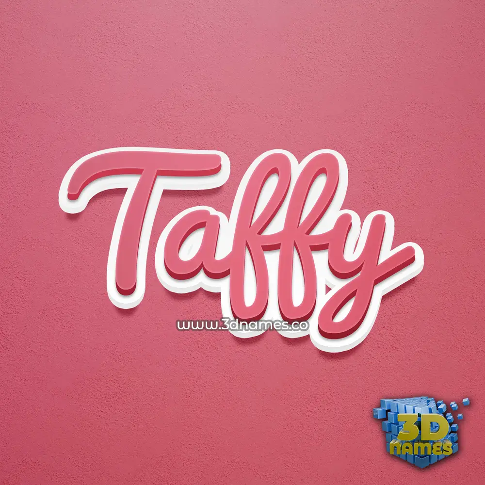taffy in Red Scribble style - 3D name wallpaper