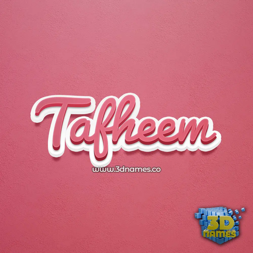 tafheem in Red Scribble style - 3D name wallpaper