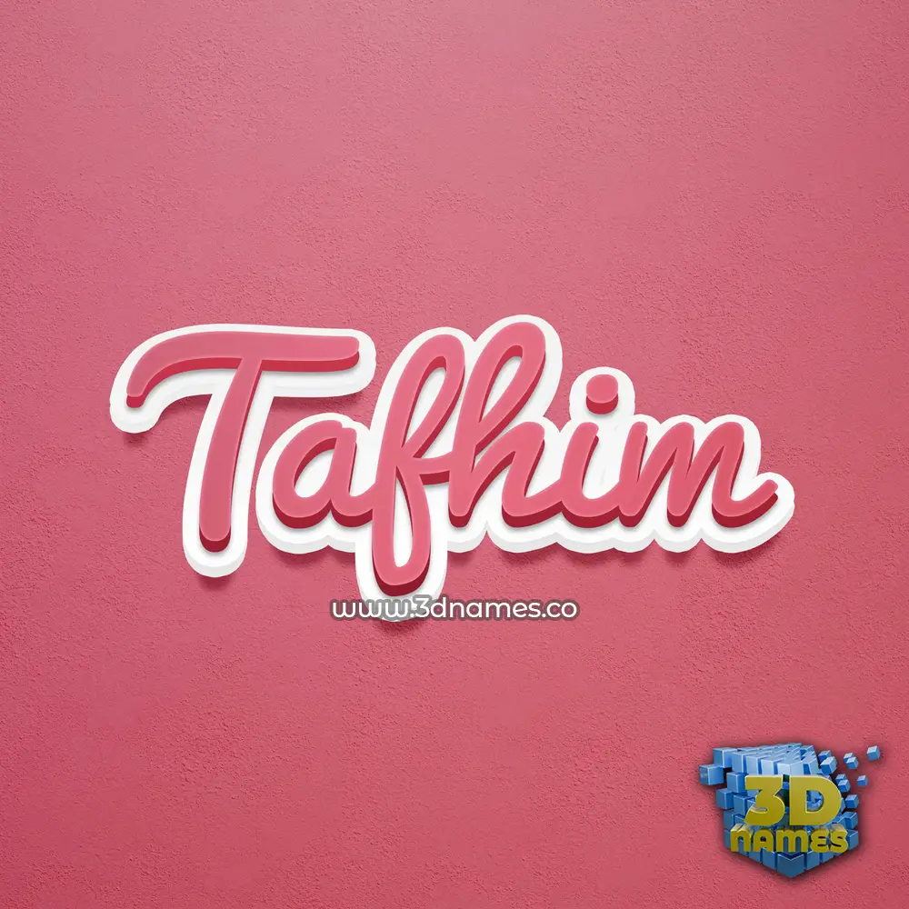 tafhim in Red Scribble style - 3D name wallpaper