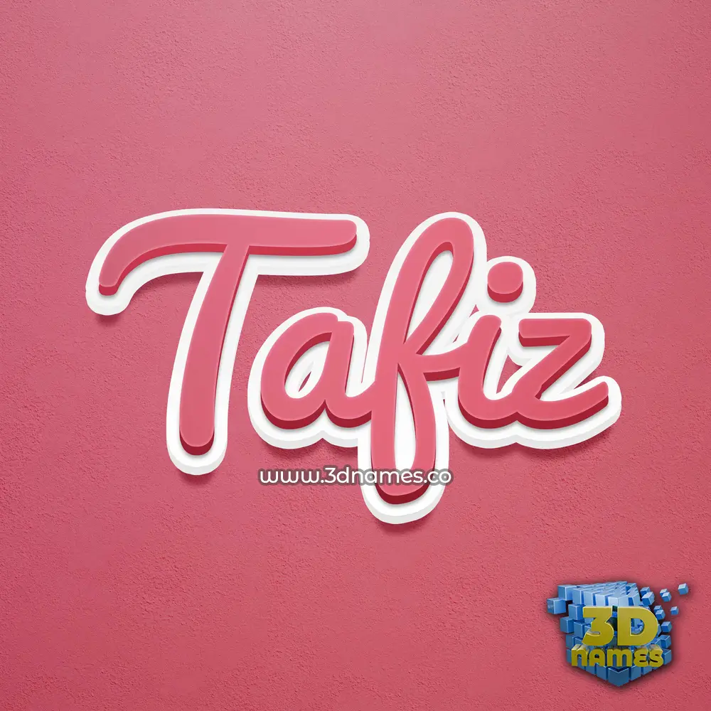 tafiz in Red Scribble style - 3D name wallpaper