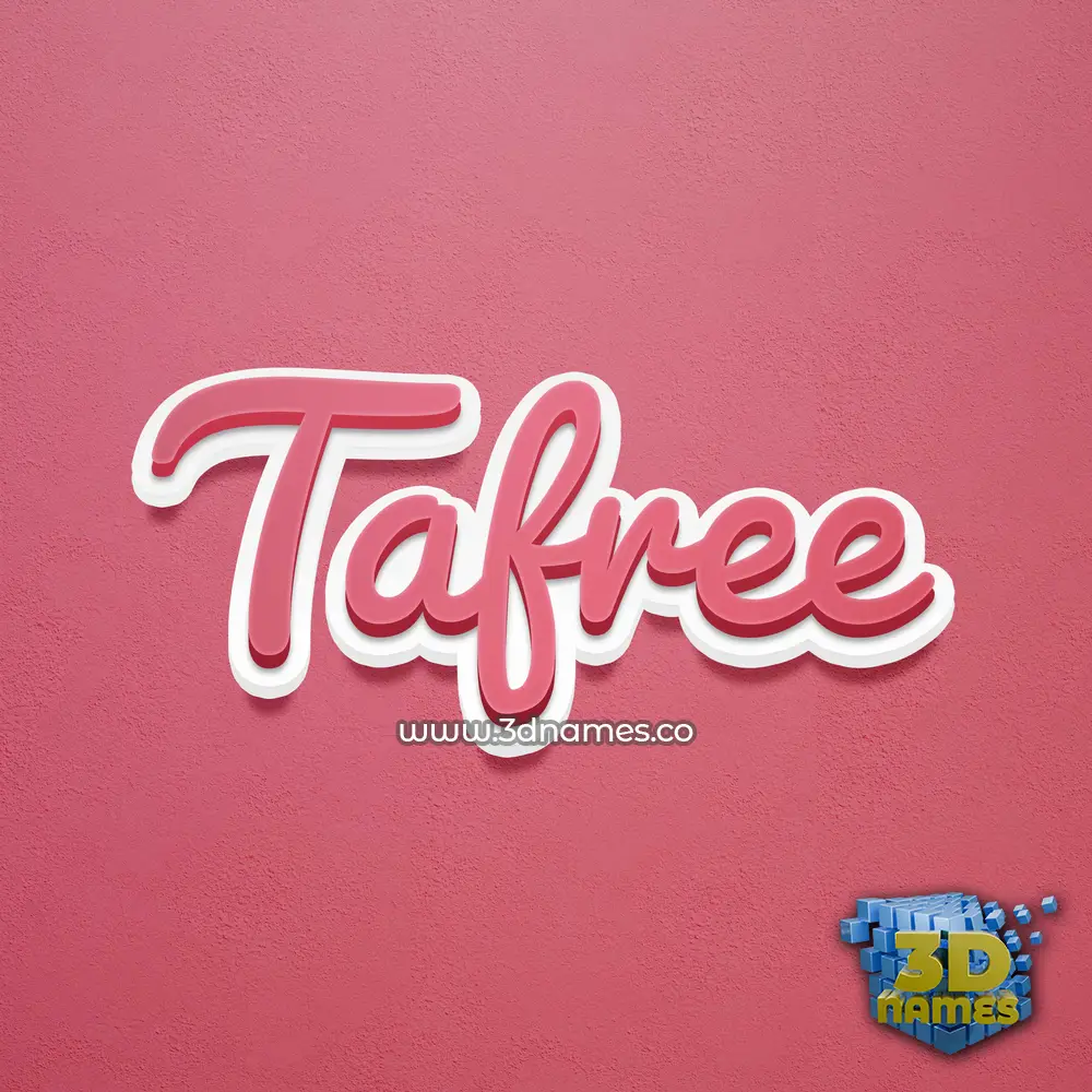 tafree in Red Scribble style - 3D name wallpaper