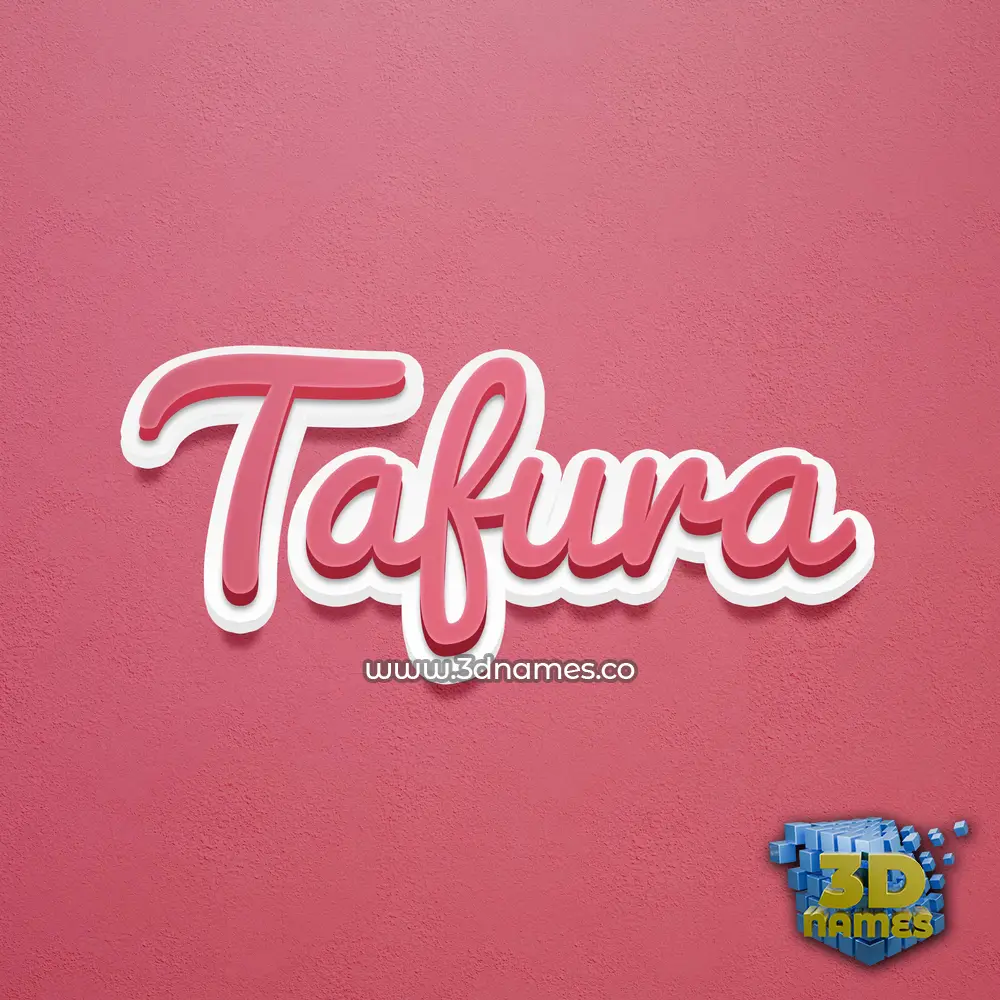 tafura in Red Scribble style - 3D name wallpaper